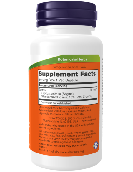 NOW Saffron 50 mg 60 kapszula