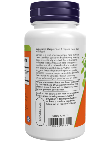 NOW Saffron 50 mg 60 kapszula