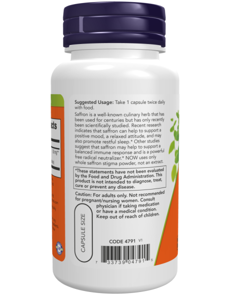 NOW Saffron 50 mg 60 kapszula
