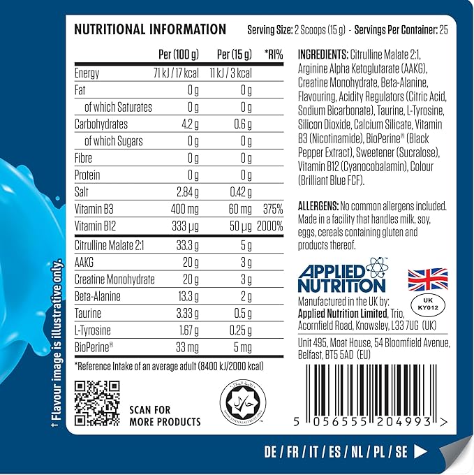 Applied Nutrition Zero Stim Pump ZERO 3G Pre-Workout