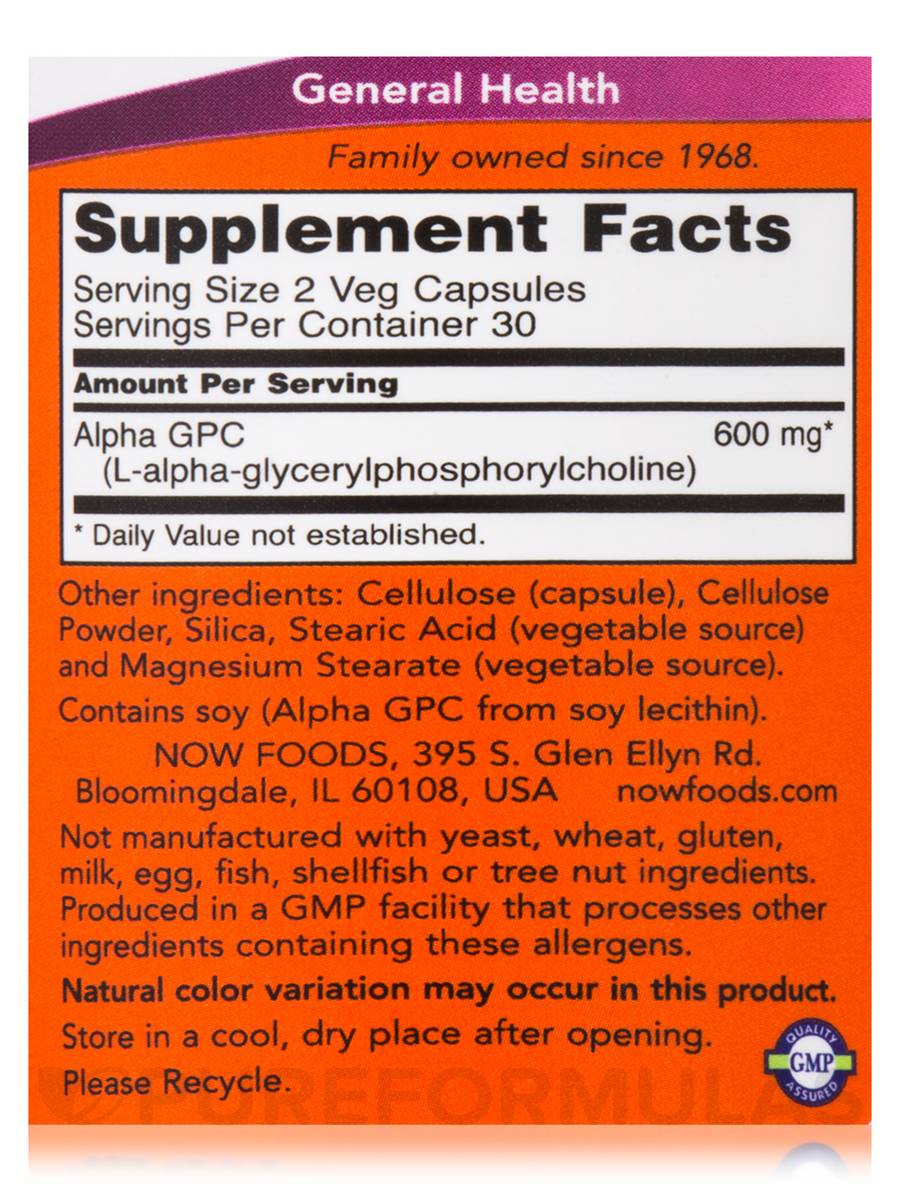 NOW Alpha GPC 300 mg 60