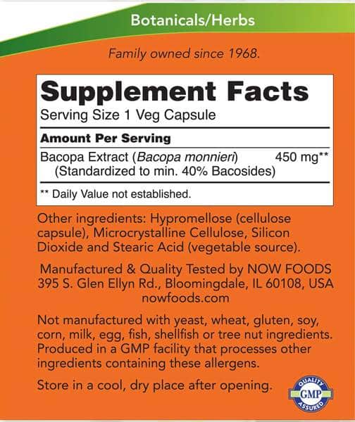 NOW Bacopa Extract 450 mg