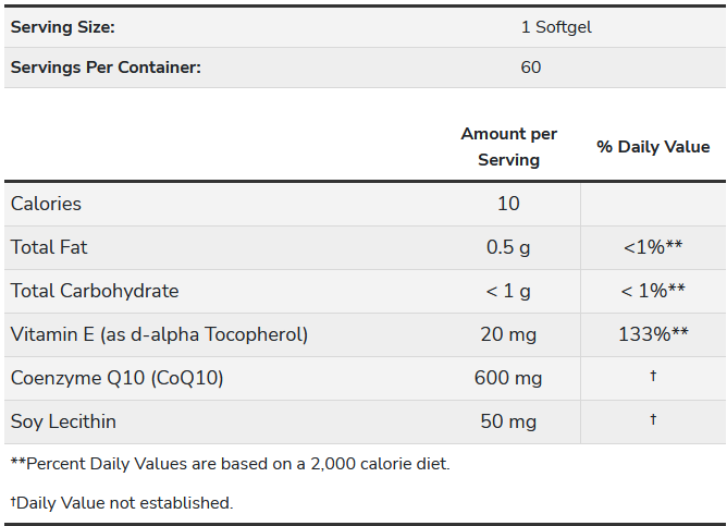 NOW CoQ10 600 mg 60 gélkapszula
