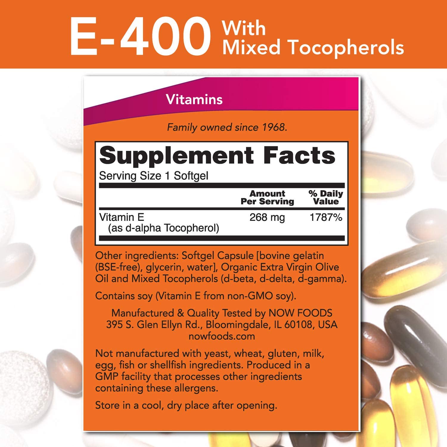 NOW E-400 with mixed Tocopherols 100