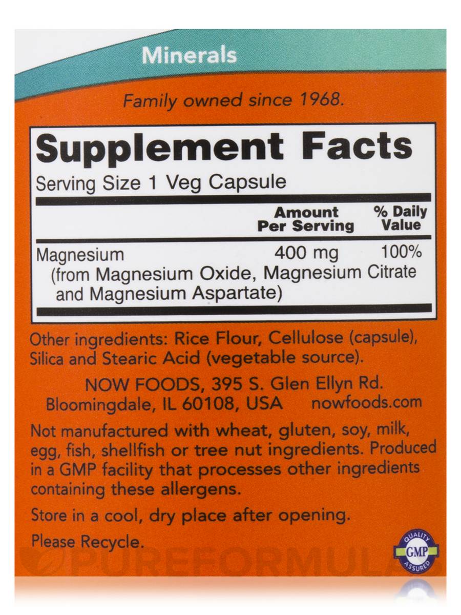 NOW Magnesium Caps 400 mg