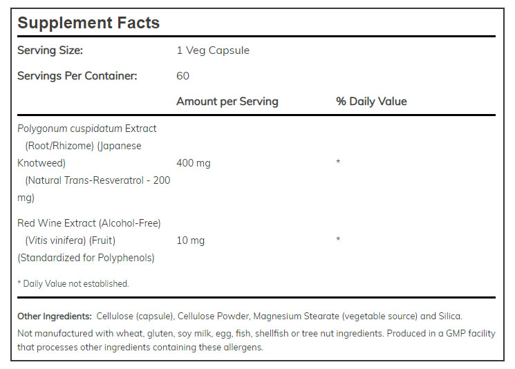 NOW Natural Resveratrol 200 mg