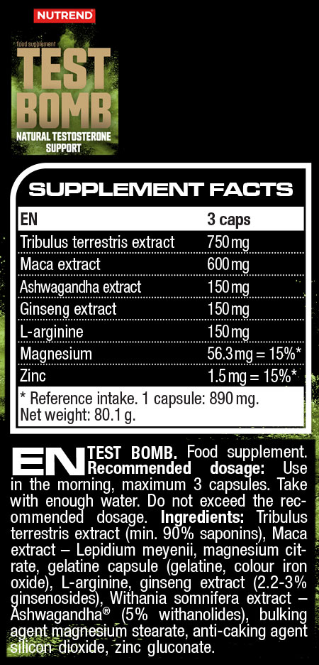 Nutrend Test Bomb fact