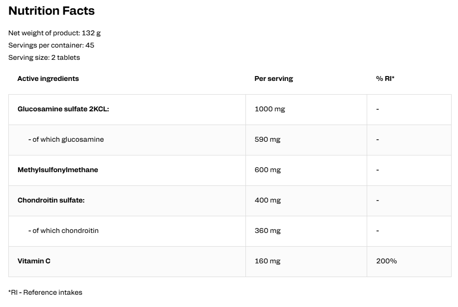 OstroVit Glucosamine + MSM + Chondroitin + Vitamin C