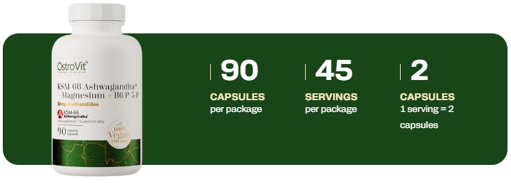 OstroVit KSM-66 Ashwagandha + Magnesium + B6 P-5-P 90 kapszula banner