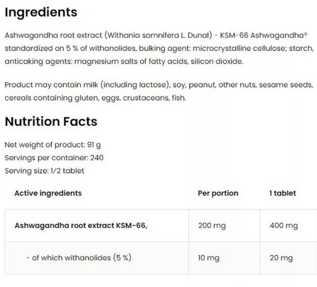 OstroVit KSM-66 Ashwagandha