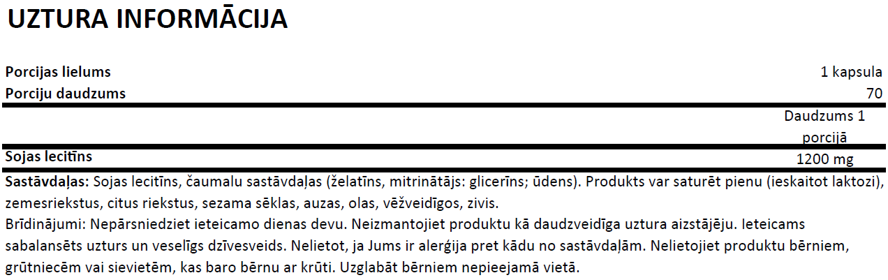 OstroVit Lecithin 1200 70 kapszula