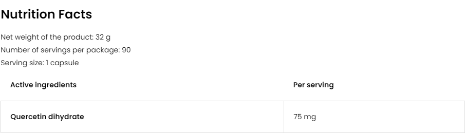 OstroVit Quercetin 75 mg 90 kapszula