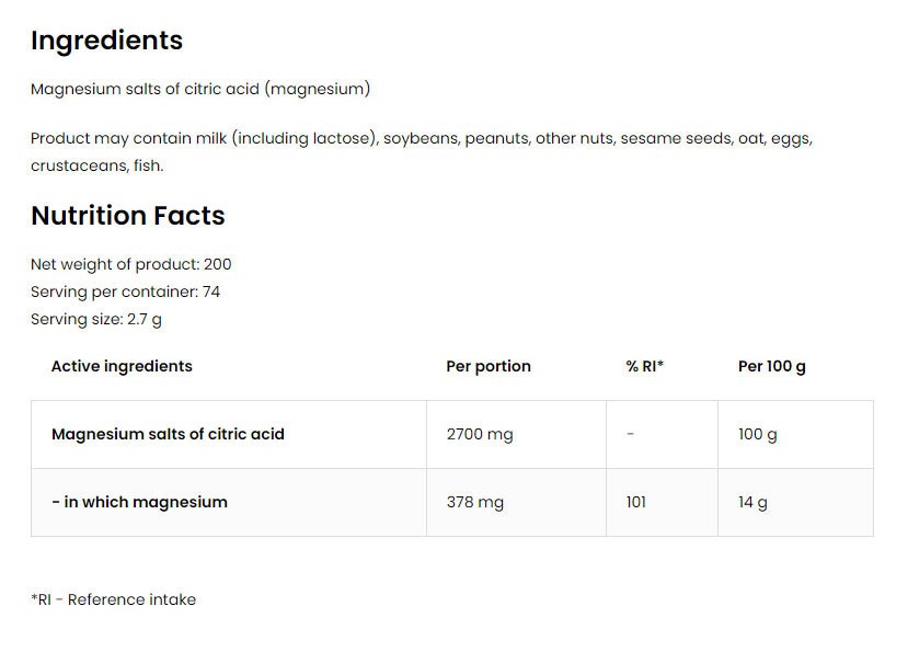 Ostrovit magnesium citrate